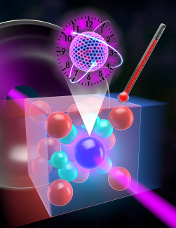 A thorium-doped calcium fluoride crystal's temperature is continually monitored while a VUV frequency comb is used to directly resolve individual quantum states of the nuclear transition.